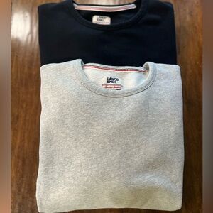 Two Lands' End Men's Black and Heather Gray Heavy Cotton Sweatshirts 4XLT
